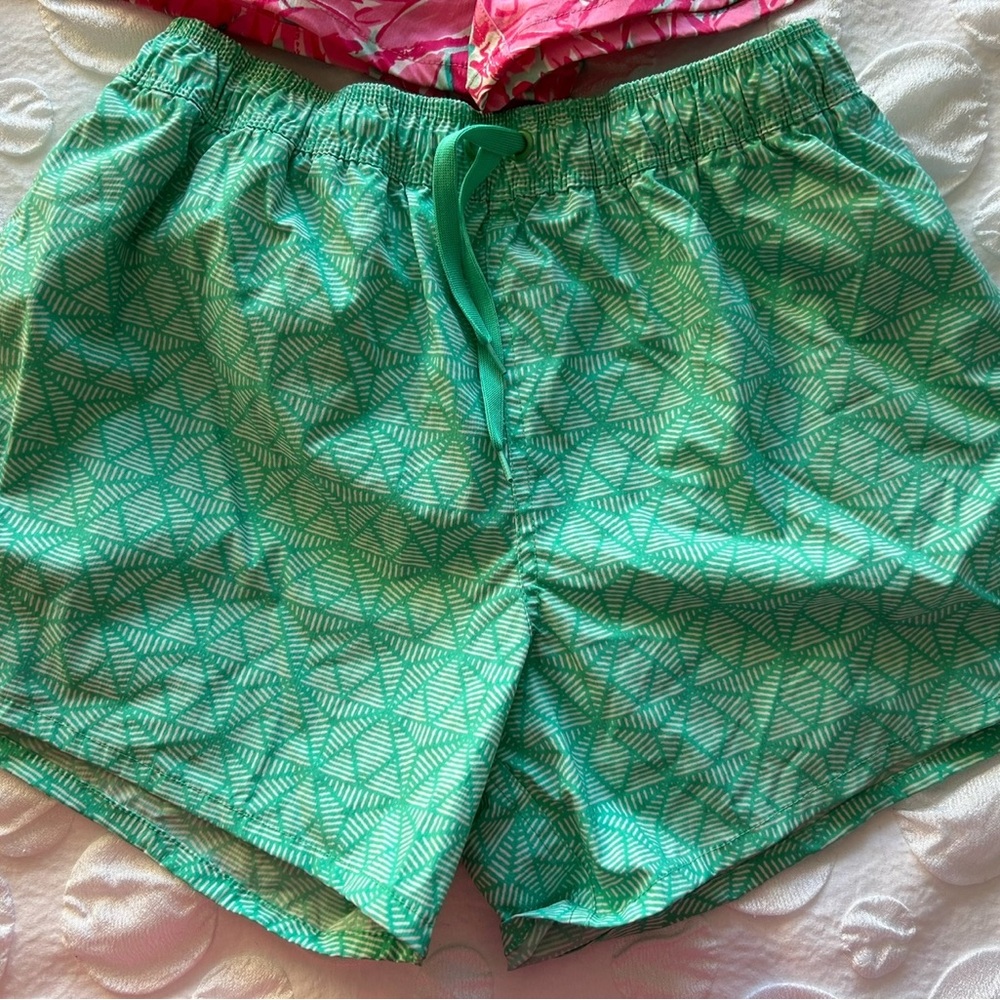 Lauren James Green Patterned Athletic Shorts